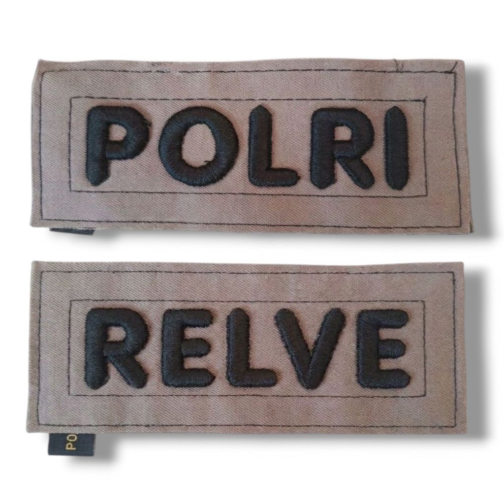 Custom Nama Bordir Timbul Polri - Nama Request Satuan Bordir Atribut Seragam Polisi PDL/PDH