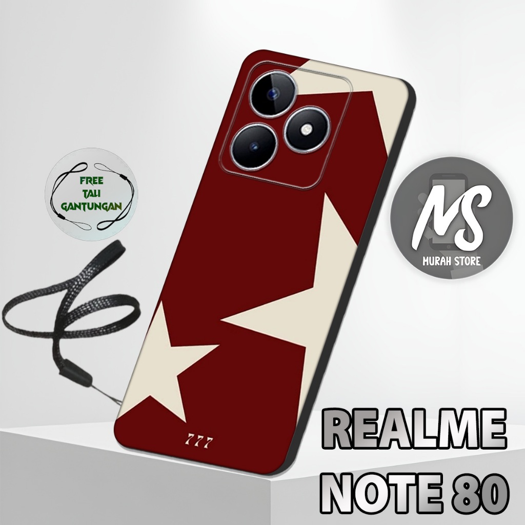 MS43 / Softcase Karet  REALME NOTE 80 + TALI GANTUNGAN HP / Motif Grafity / Case Hp REALME NOTE 80 /