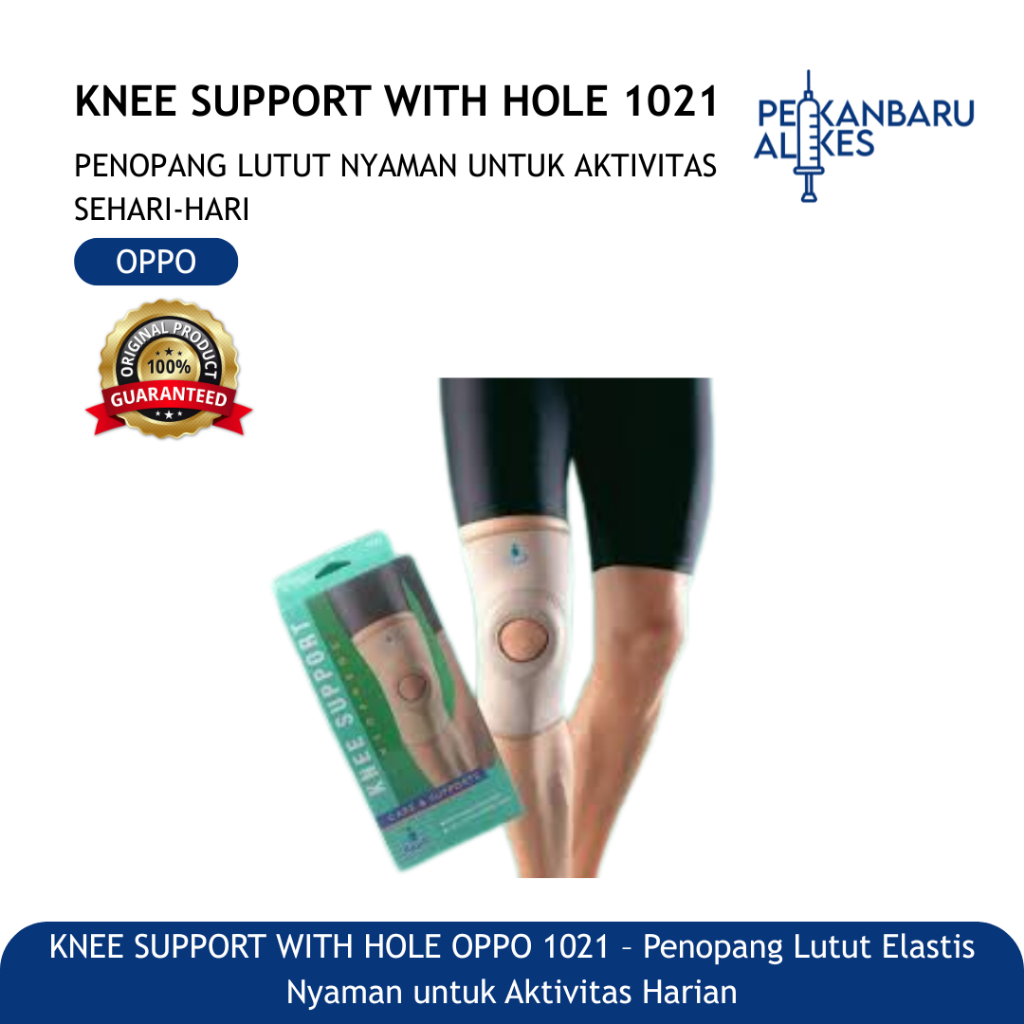 Knee Support With Hole Oppo 1021 Deker Lutut Elastis Open Patella Penopang Lutut Nyaman Pria Wanita 