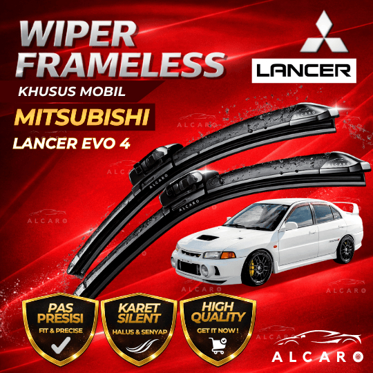 Alcaro Wiper Frameless LANCER EVO 4 Original Premium - Sapu Kaca LANCER EVO 4 - Wiper LANCER EVO 4 F