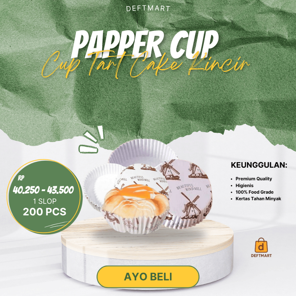 Paper Cup Diameter 7 & 8 cm Cup Kertas Kue Tahan Panas dan Food Grade