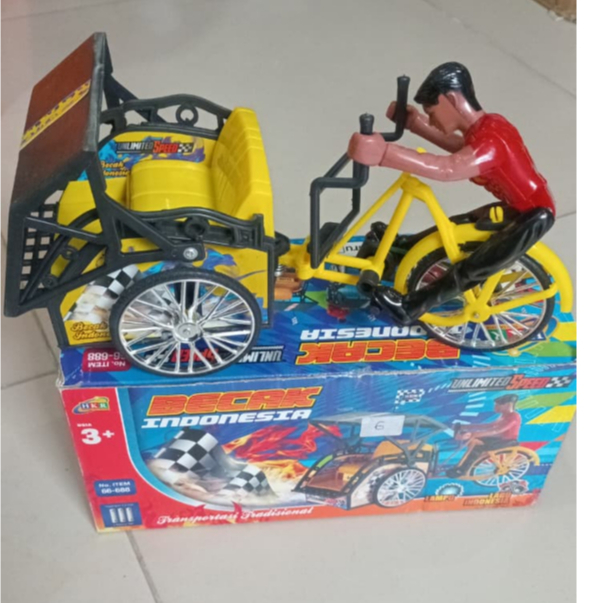 Mainan anak anak mainan becak indonesia mainan kereta miniatur edukasi anak