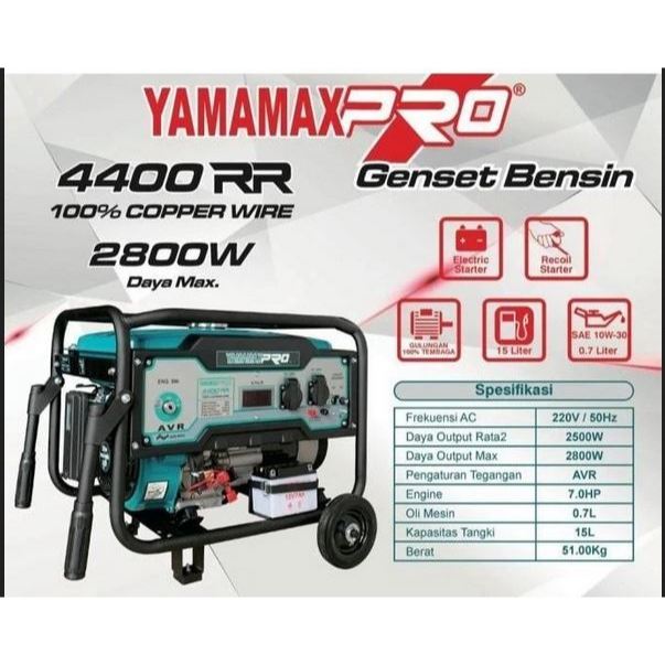 YAMAMAX PRO 4400 RR/4400RR Genset/Generator 4 Tak 2800 Watt
