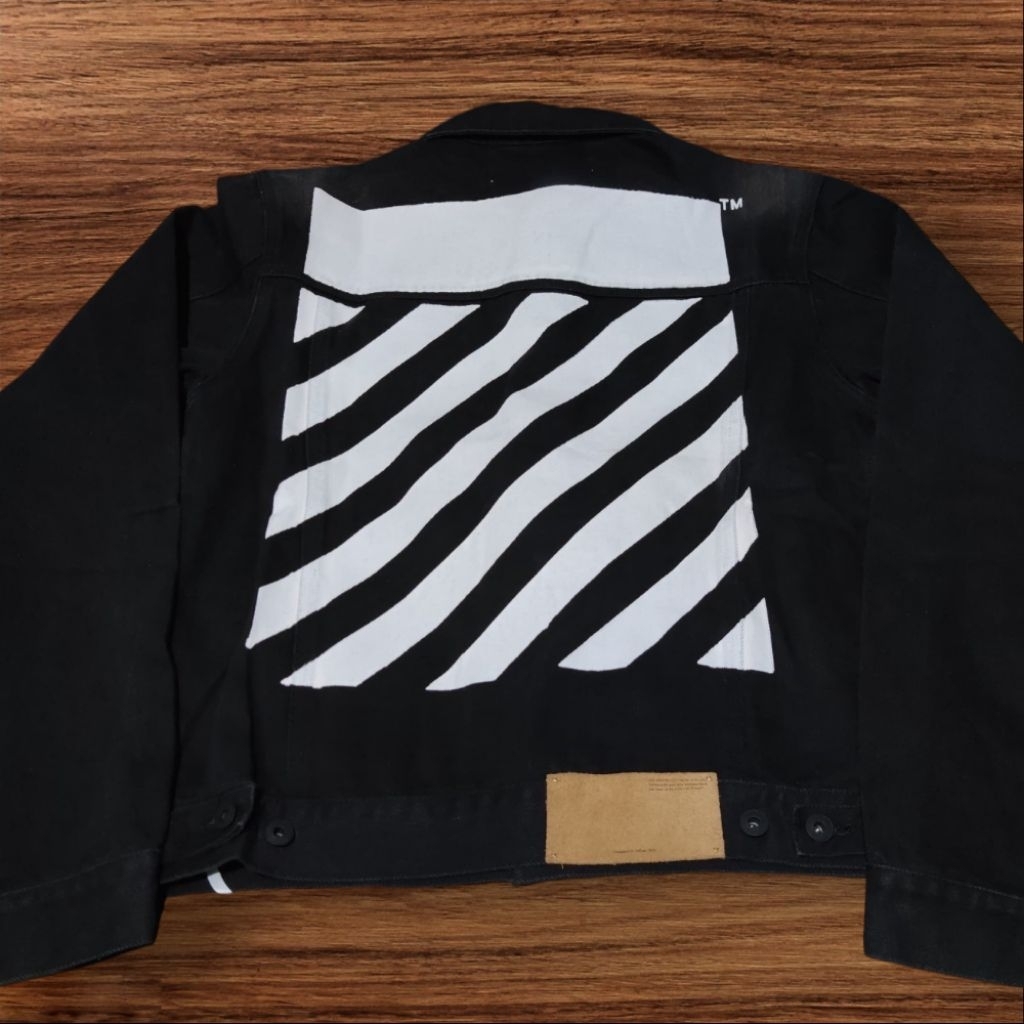 OFF-WHITE DENIM BLACK JACKET AUTHENTIC VERY RARE LUXURY