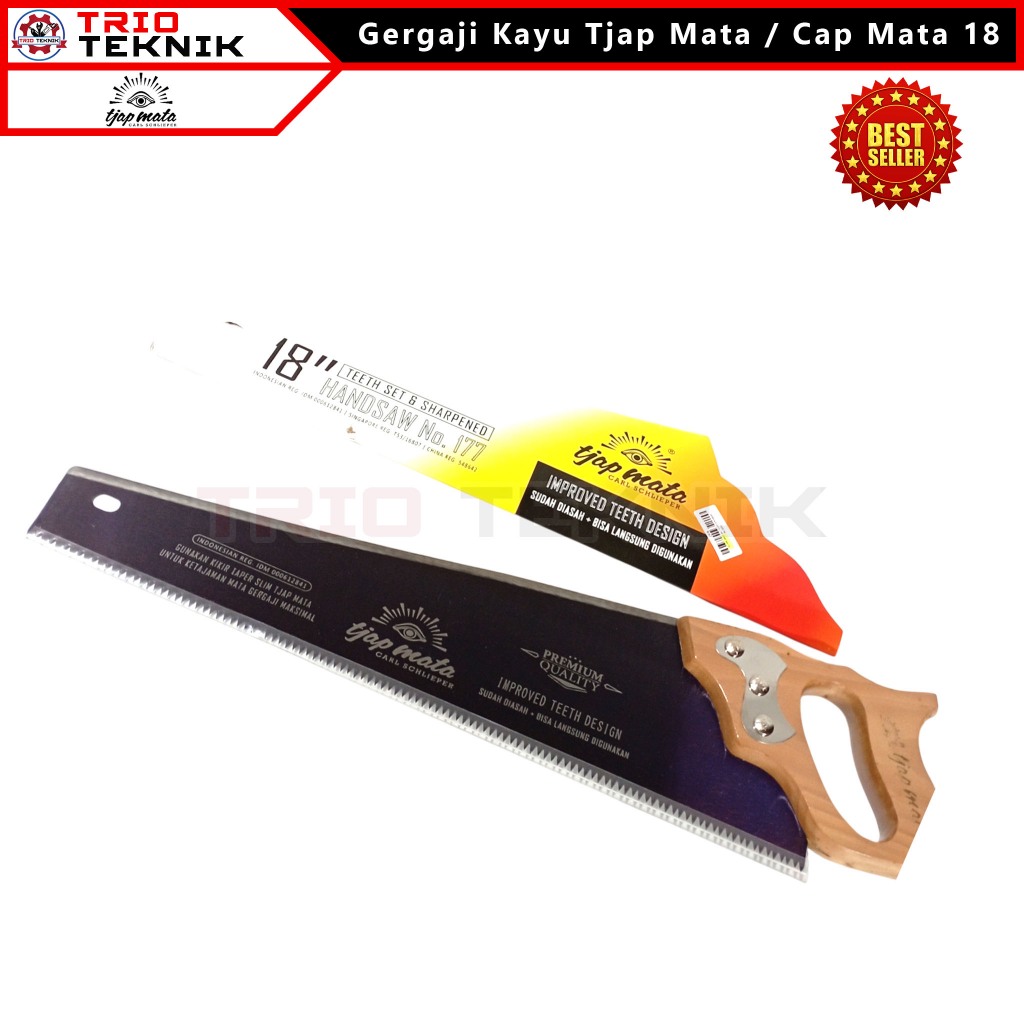 Gergaji Kayu Manual Cap Mata 18 Inch Potong Balok Triplek Ranting