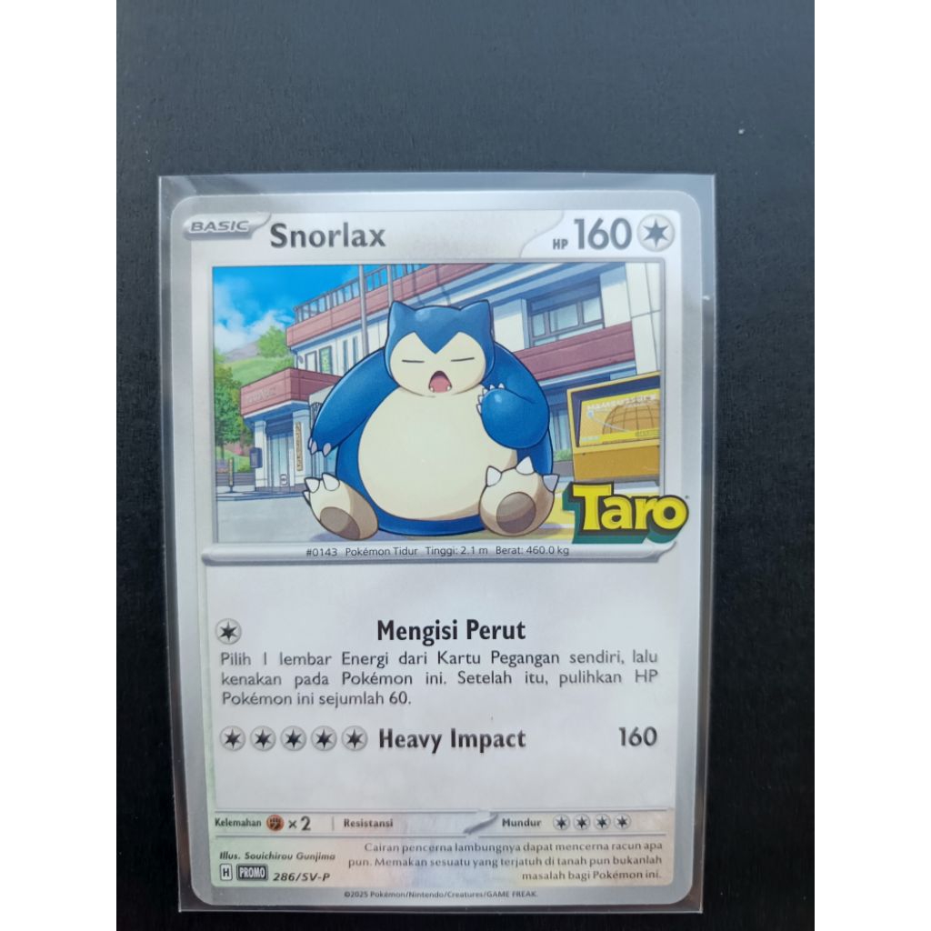 Pokemon TCG indonesia Promo card Taro Snorlax
