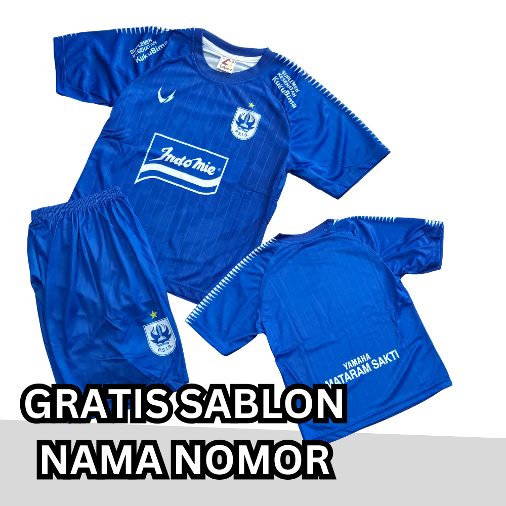 KAOS BAJU JERSEY BOLA ANAK PSIS SEMARANG GRATIS CUSTOM NAMA NOMOR UMUR 5-12 TAHUN