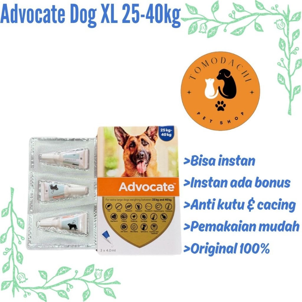 ADVOCATE XL OBAT CACING & KUTU ANJING BERAT 25-40kg PERPIPET