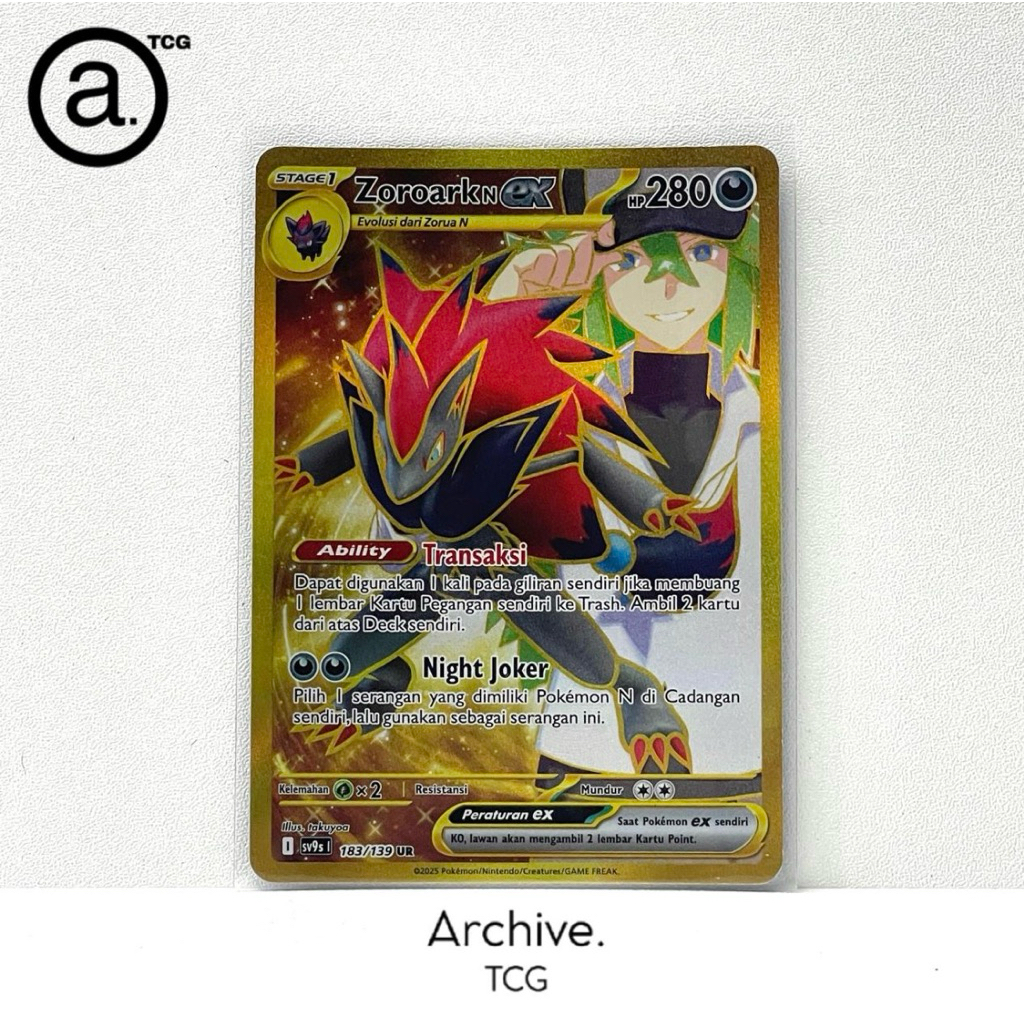 Zoroark N ex UR (183/139) Pokemon Indonesia ~ Ikatan Takdir SV9S