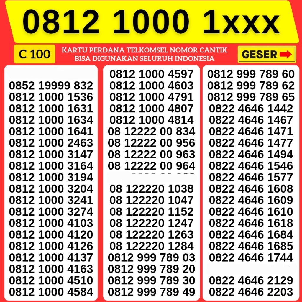 Nomor Cantik Telkomsel Panca Super 1000 Kartu Perdana Telkomsel Tsel Red Telkomsel 5g Telkomsel 10 d