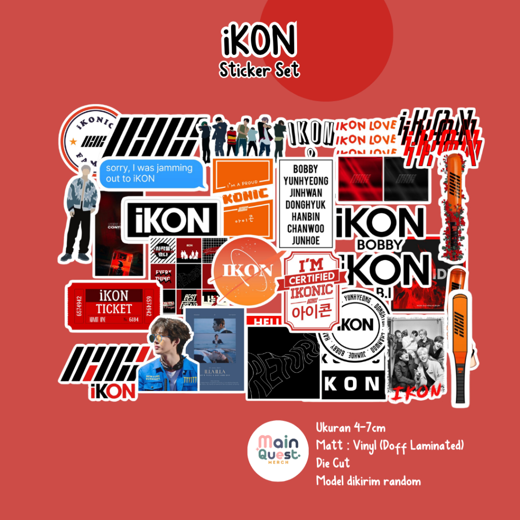 Sticker iKON | Sticker Kpop / Sticker Aesthetic / Sticker Tumblr / Sticker Laptop / Sticker Anti Air