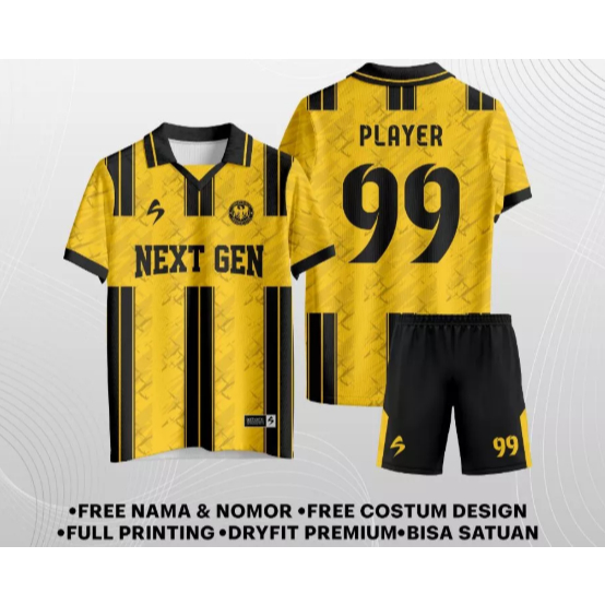 JERSEY CUSTOM FUTSAL SEPAKBOLA FULL PRINTING FREE DESIGN NAMA NOMOR LOGO SPONSOR