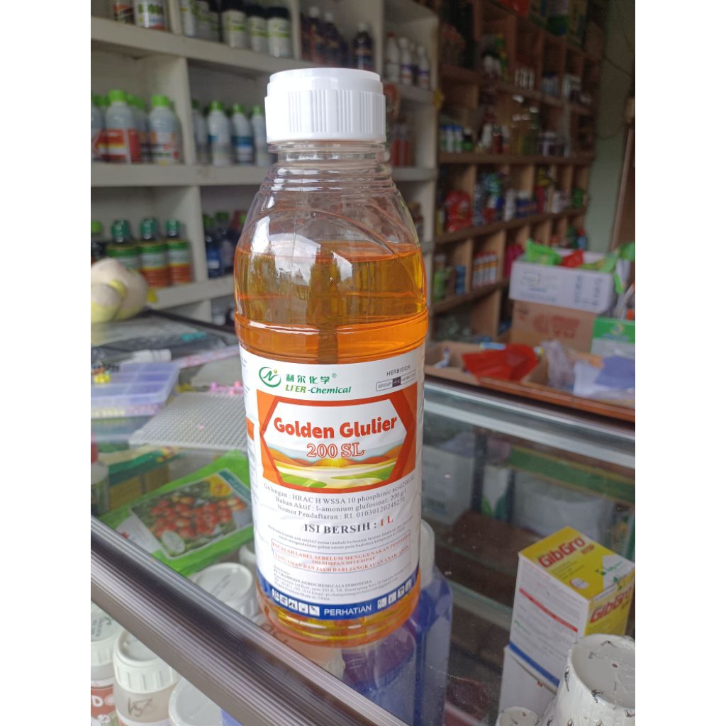 herbisida gulden glulier 200 sl.kemasan pabrik 1 liter.