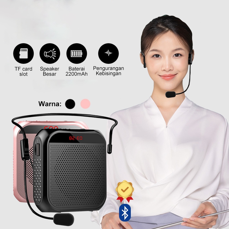 Speaker Pinggang Dengan Mic Speaker Bluetooth Speaker Megaphone Mini Pengeras Suara Untuk Mengajar S