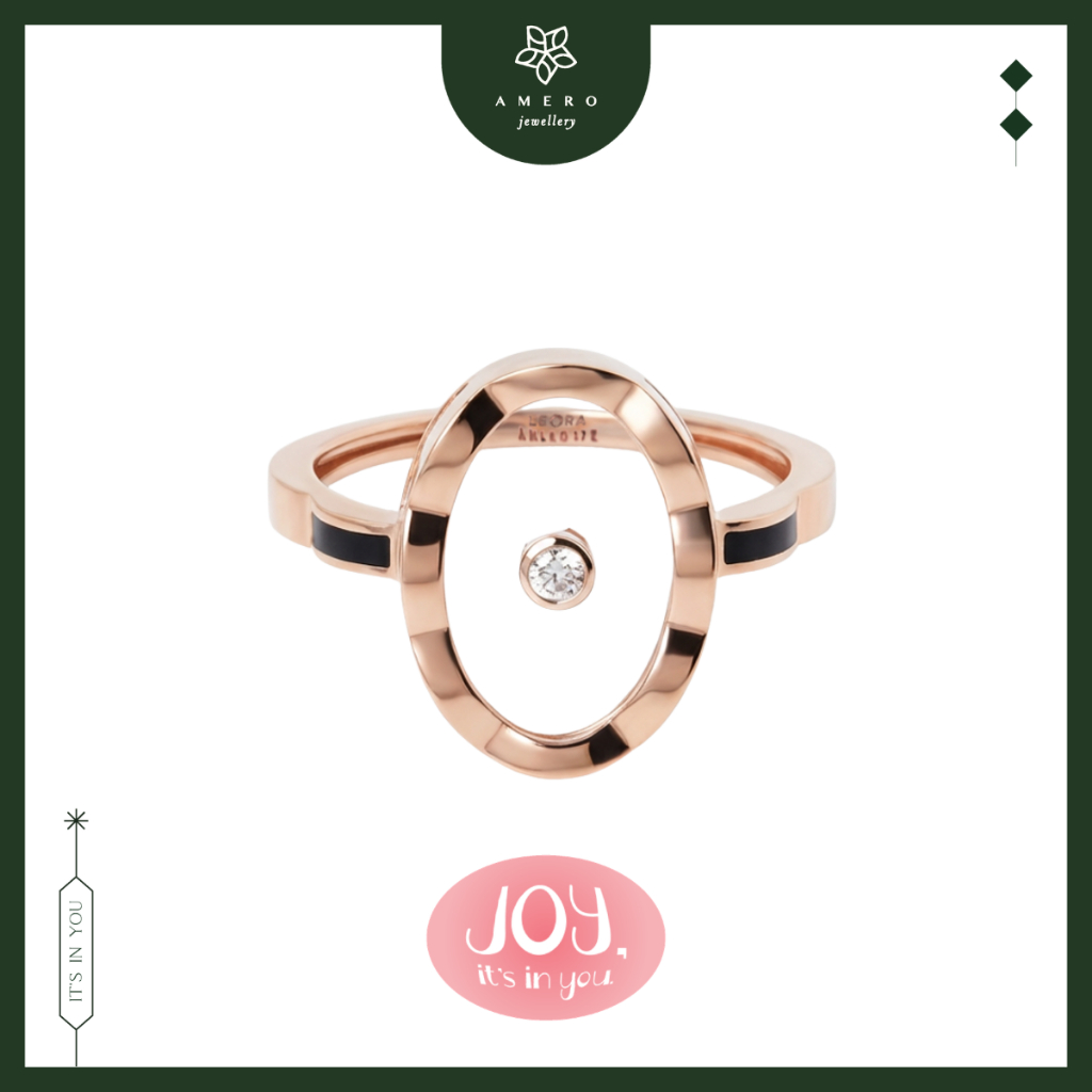 Cincin Emas Rose Gold 17K Leora LR-02 Amero Jewellery