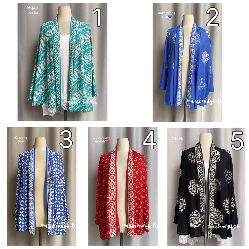 Misskendy - Outer lucu batik paris lengan Panjang Wanita