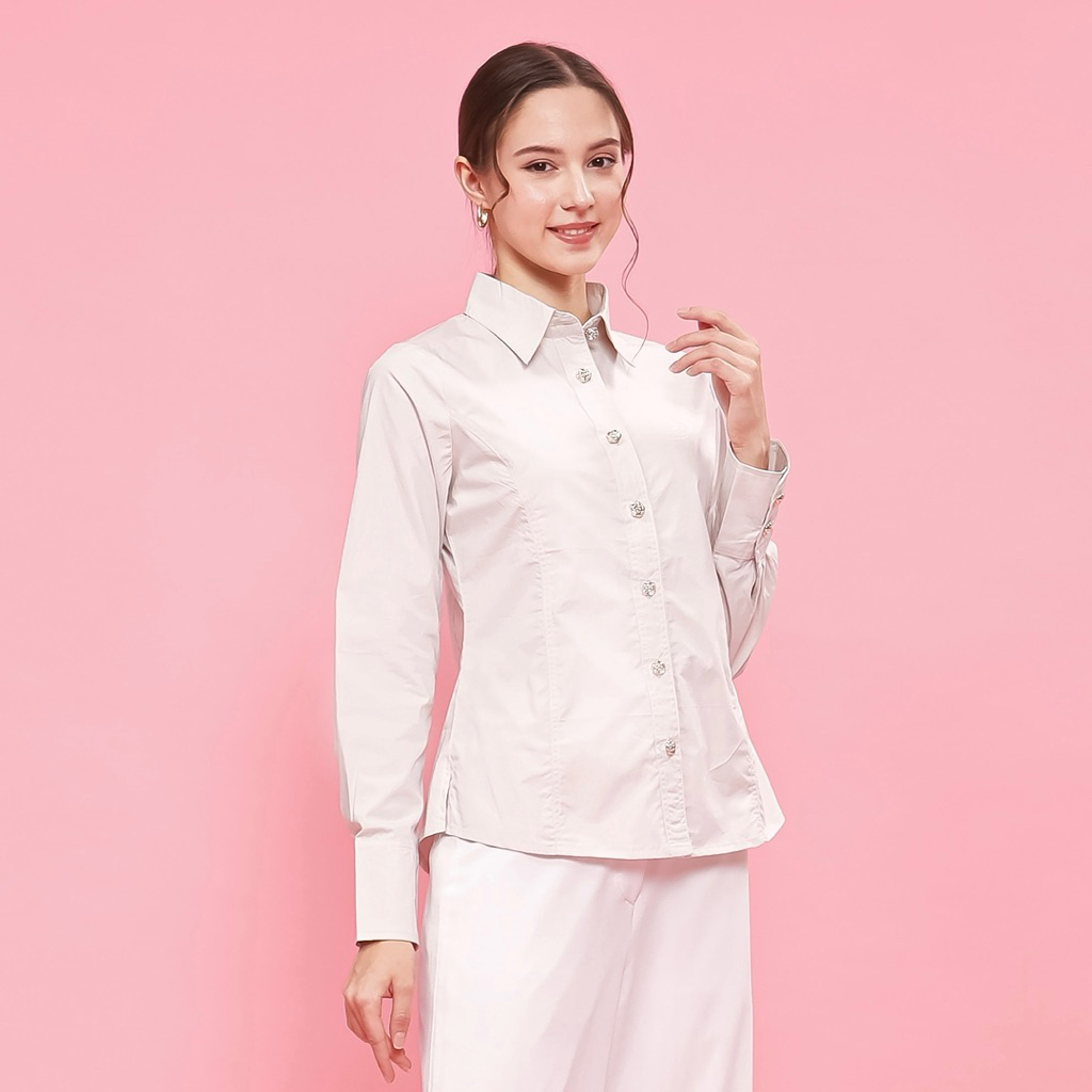 Kemeja Wanita Cotton Elegan Premium | Refined Essential Shirt Aurora Apparel | Kemeja Wanita Lengan 