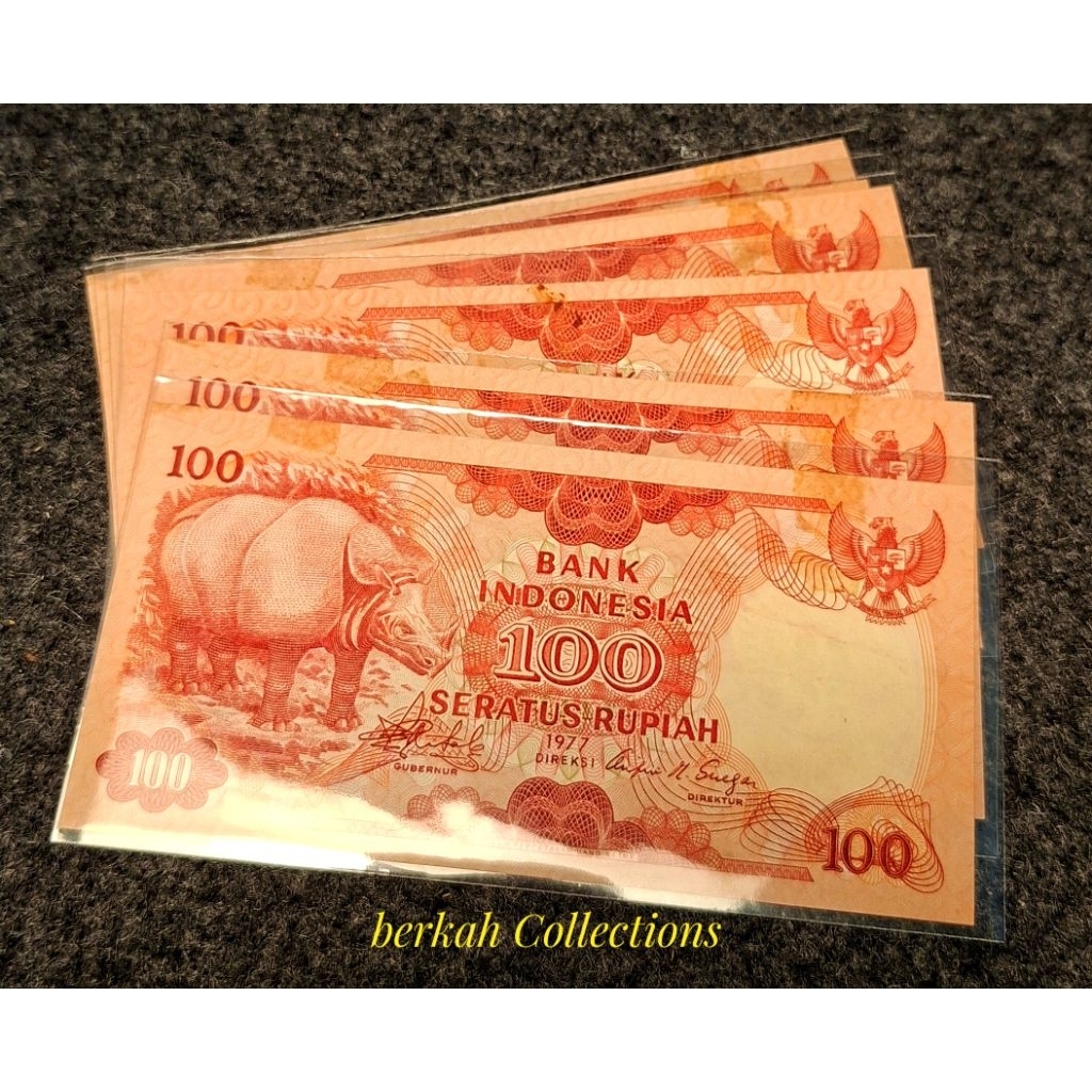uang kuno 100 rupiah badak tahun 1977