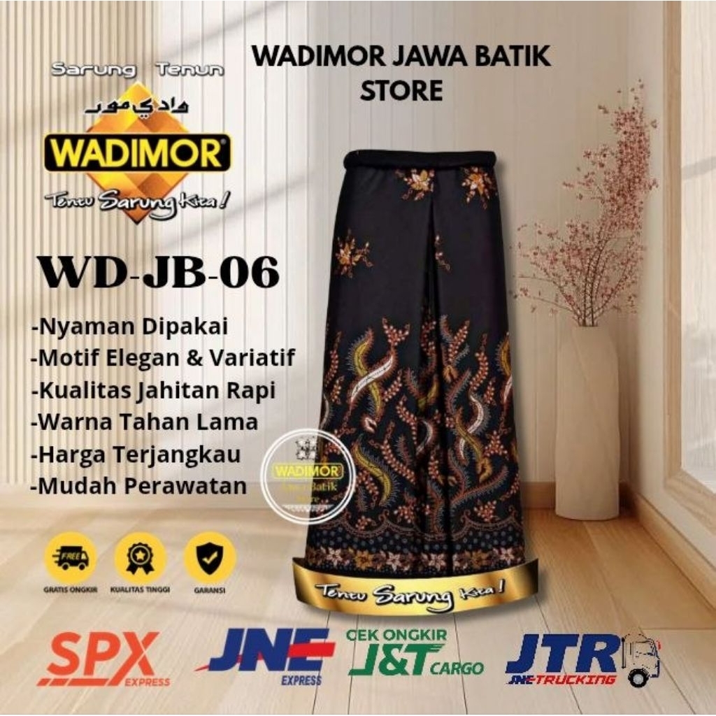 Sarung Wadimor Hitam polos Sarung Tenun Dewasa Sarung Dewasa Original WADIMOR