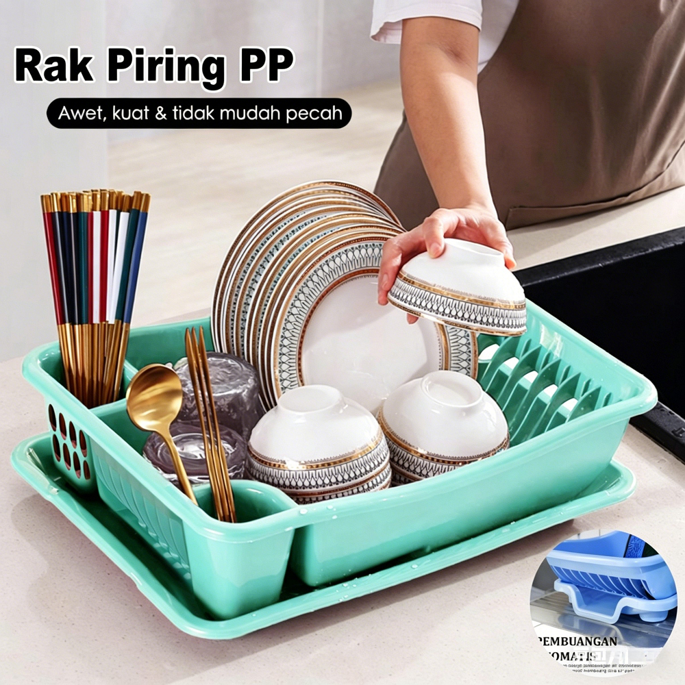 Keranjang Tiris Rak Piring Plastik – Mudah Kering, Serbaguna untuk Tempat Piring Basah
