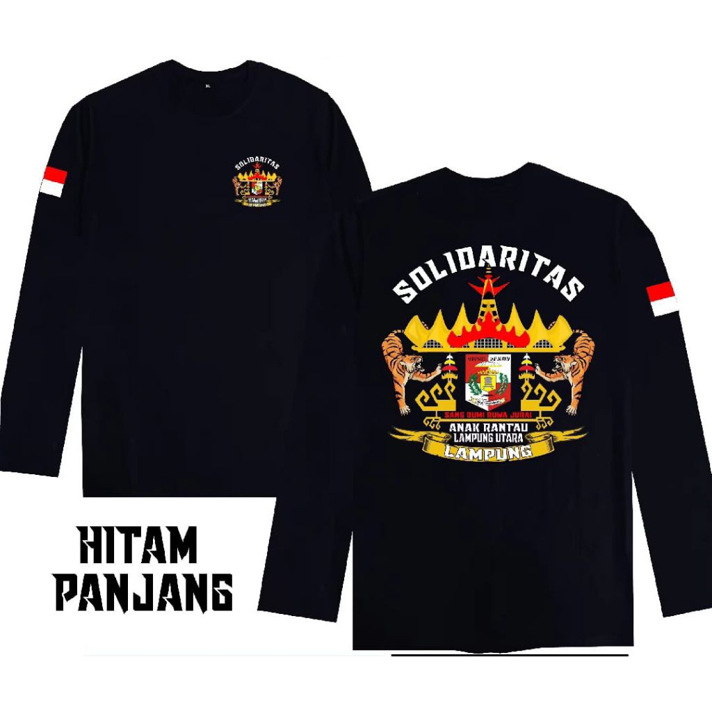 KAOS LENGAN PANJANG SOLIDARITAS ANAK RANTAU LAMPUNG UTARA MOTIF SILUET KUNING MACAN