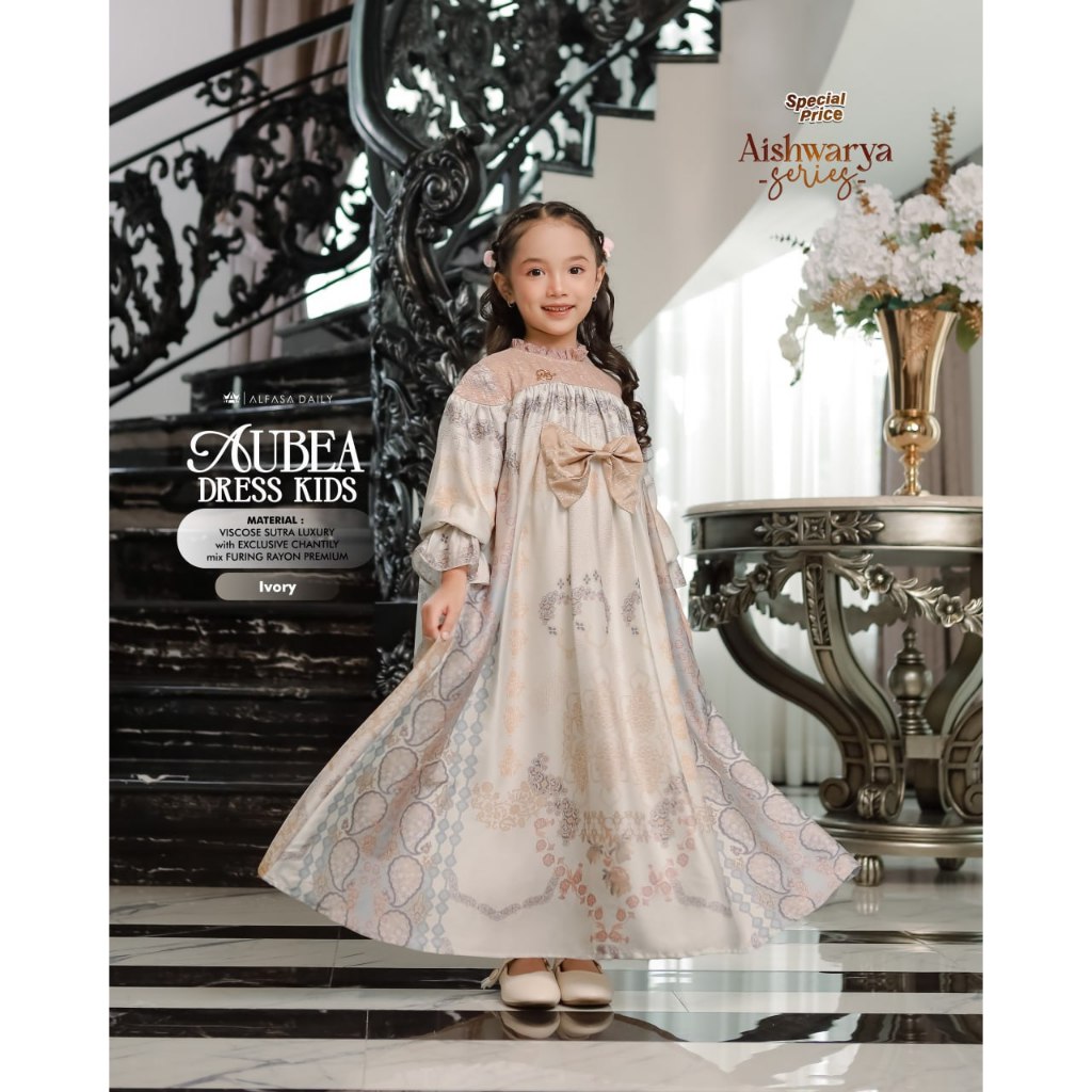 AUBEA DRESS KIDS WITH CHANTILY LUXURY COLLECTION AISHWARYA SERIES - ALFASA DAILY