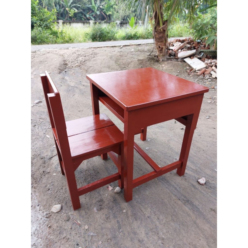 Meja Kursi Sekolah Kayu / Meja Kursi Siswa Kayu