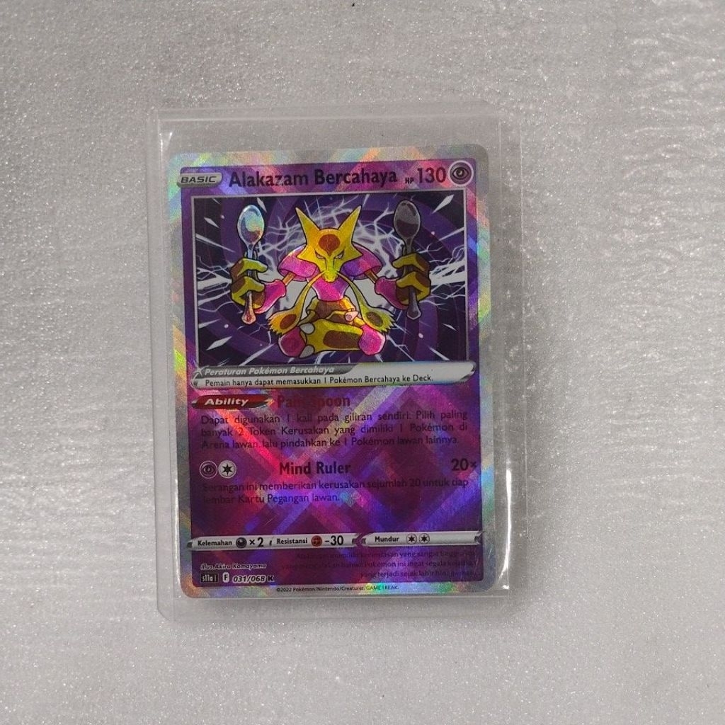 kartu original pokemon tcg indonesia alakazam bercahaya s11a 031/068 k