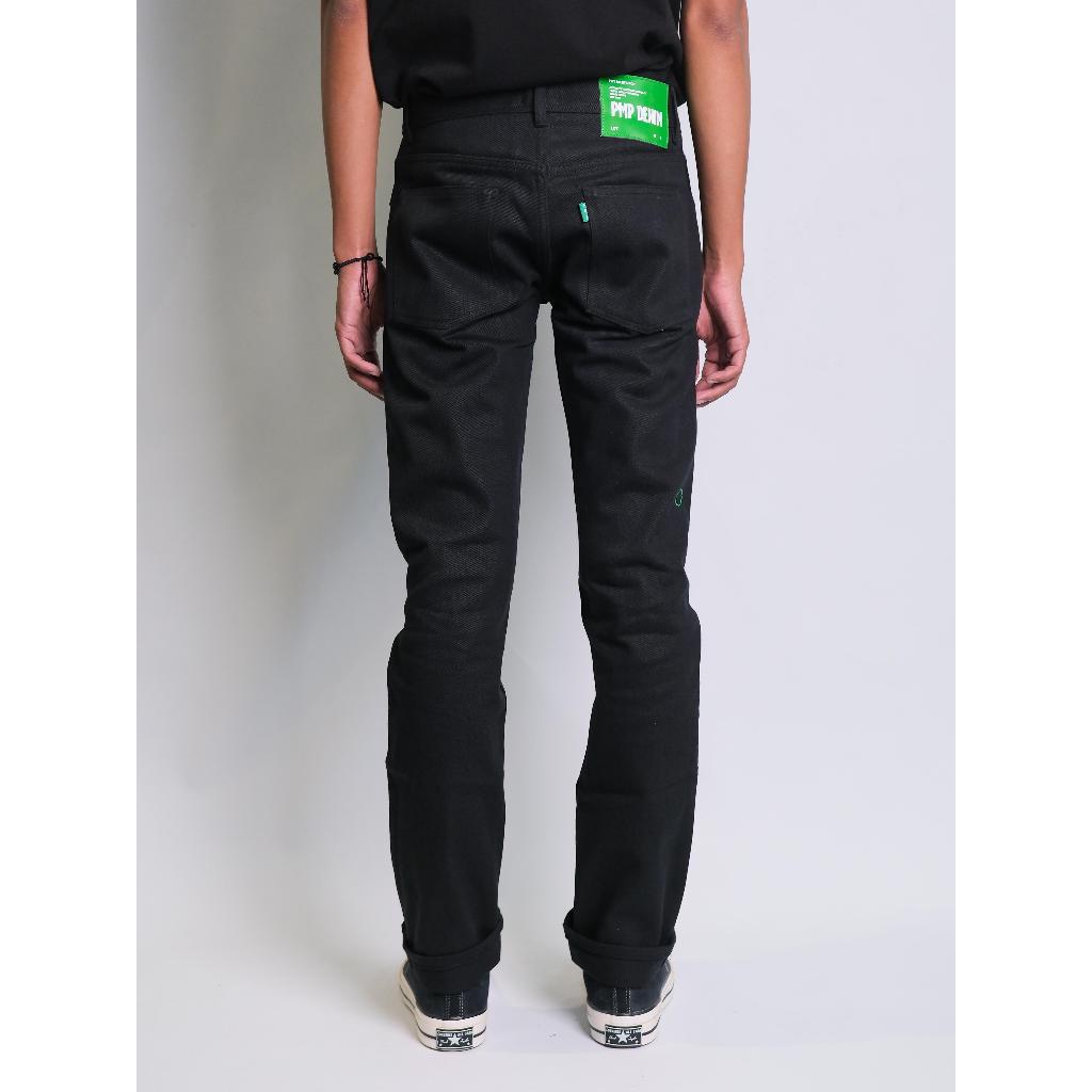 Pot Meets Pop - Pmp Denim (Slim Straight) Pipes Black - Celana Jeans Panjang - 12Oz