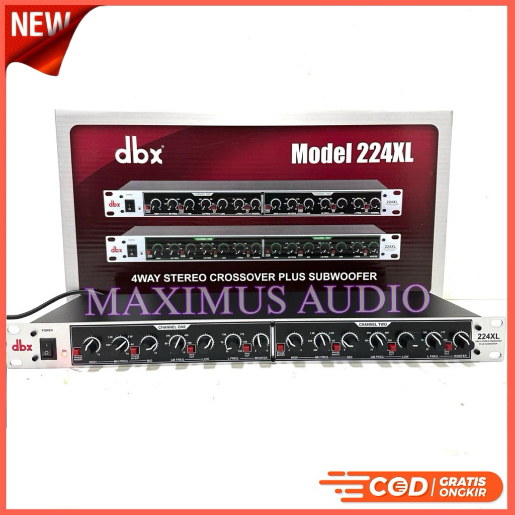 Promo Audio Crossover dbx 224XL + SUBWOOFER Dbx 224 XL Sub 4-way or stereo 2-way/3-way Crossover Plu