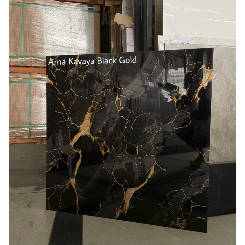 Granit lantai hitam motif glasy 60x60