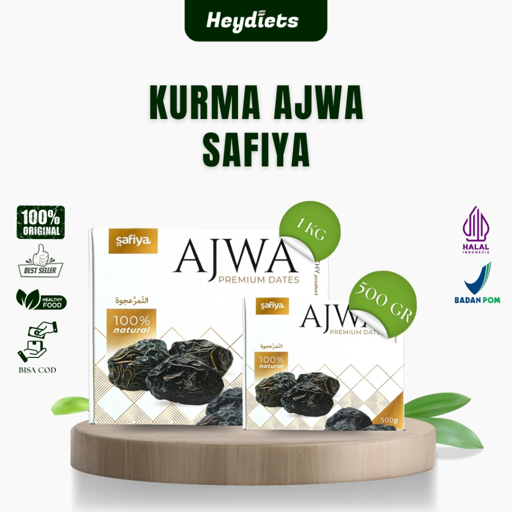 COD Makassar Kurma Ajwa 1 Kg | Kurma Nabi Premium Original Safiya