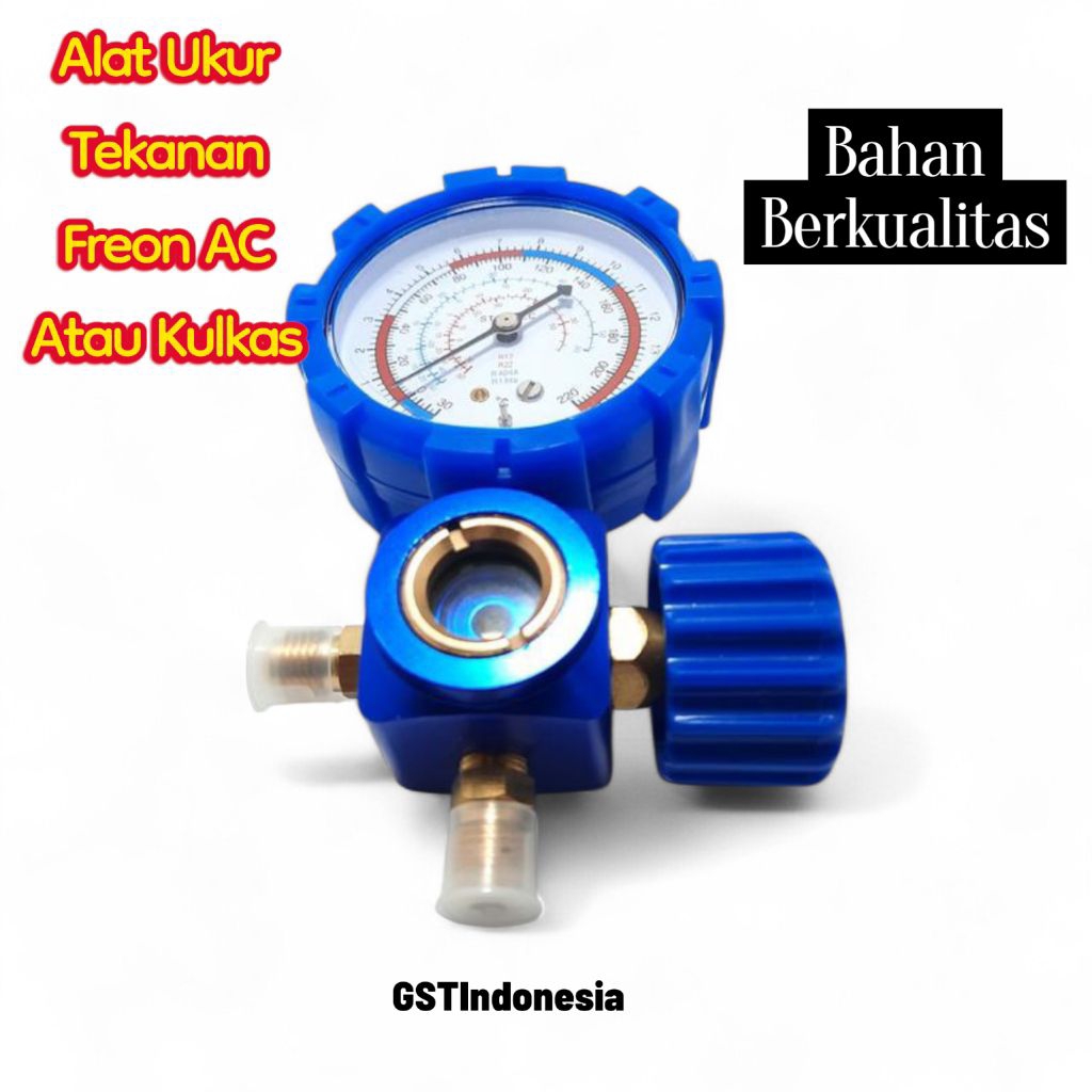 ​Manifold Single Low Pressure Biru - Alat Ukur Tekanan Freon AC dan Kulkas R22 R134a R404a R410a Hig
