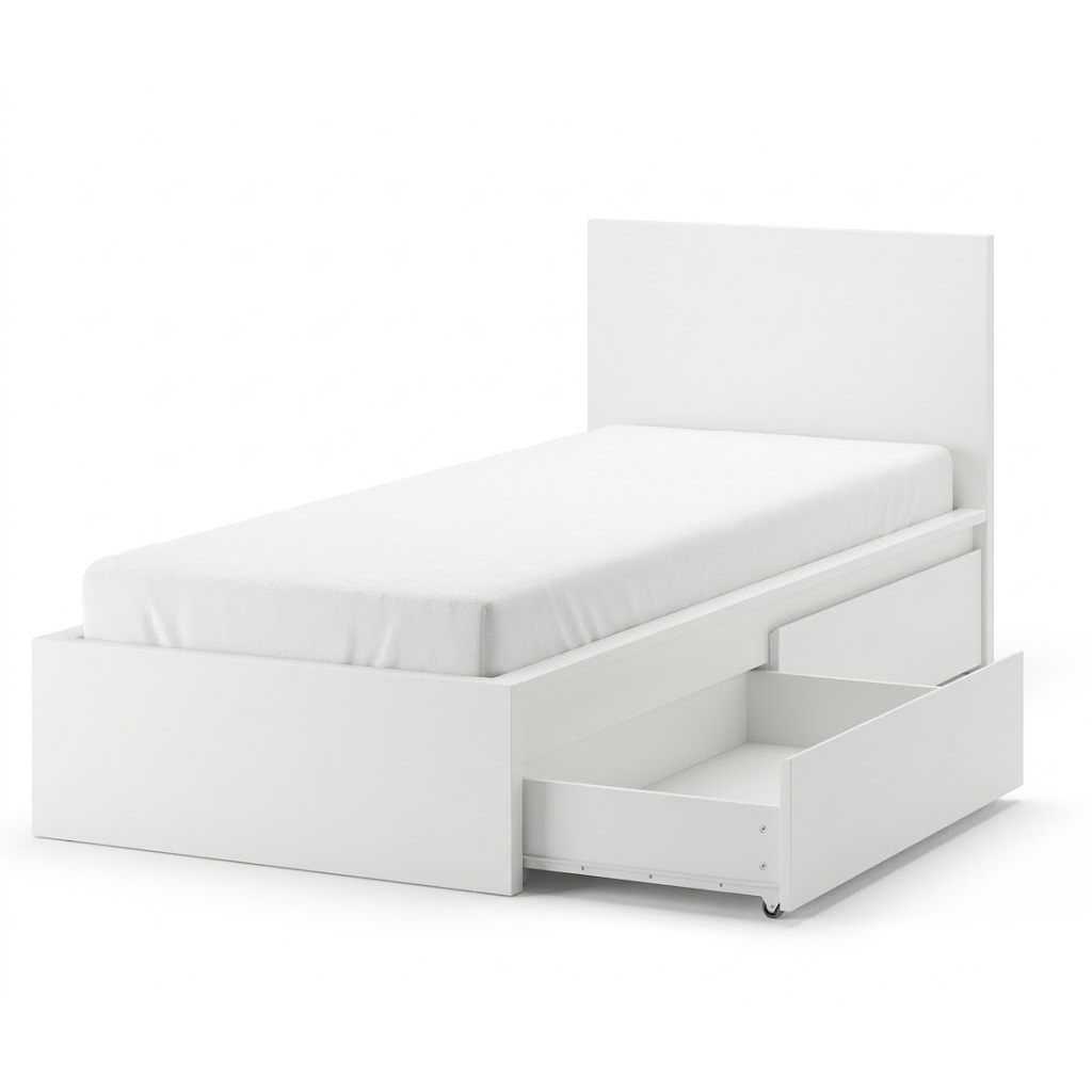 Ikea Malm Bed Frame + Airland 808 Spring Bed 90cm x 200cm