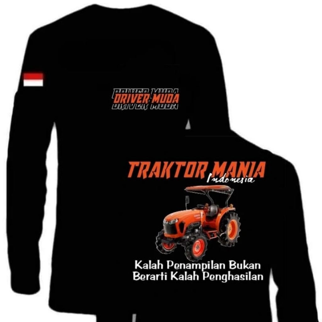 KAOS LENGAN PANJANG , TRAKTOR MANIA, WARNA OREN