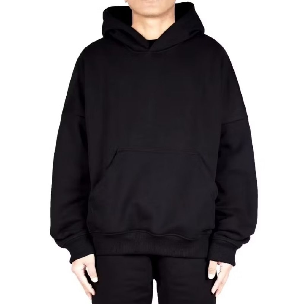 Hoodie Uniqlo Sherpa Hitam XL - Warna Pekat, Karet Kencang, Siap Pakai