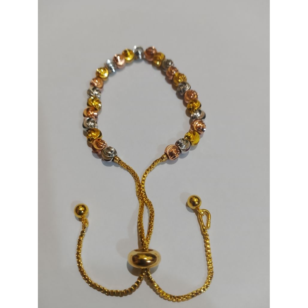 Gelang Tangan Wanita Titanium Serut Biji Lada Gold