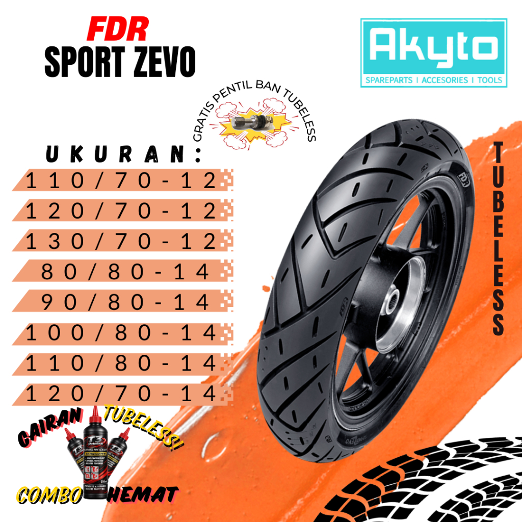BAN FDR SPORT ZEVO RING 12 RING 14 / BAN TUBELESS / BAN MOTOR R12 R14 / BAN BEAT MIO PCX NMAX SCOOPY