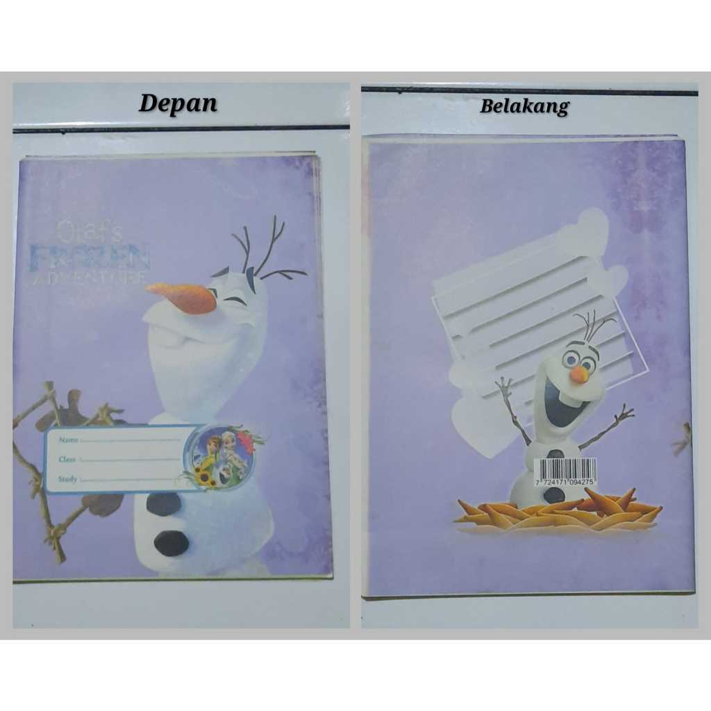 Sampul coklat buku tulis 1 pcs ukuran kwarto buku tulis sidu karakter frozen perlengkapan anak sekol