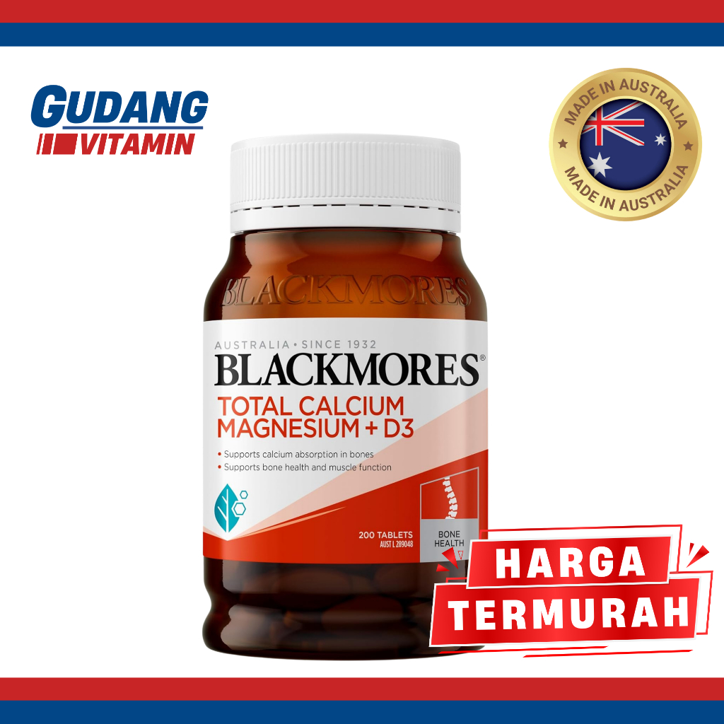 [ORI AUSTRALIA 100%] TOTAL CALCUM, MAGNESIUM + VIT D3 200 TABLETS | VITAMIN D,  KALSIUM MAGNESIUM