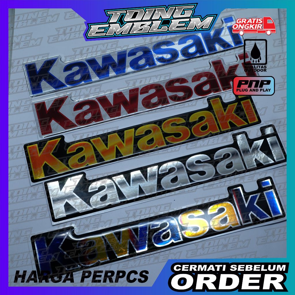 Emblem timbul kawasaki / emblem logo kawasaki / emblem kawasaki titanium