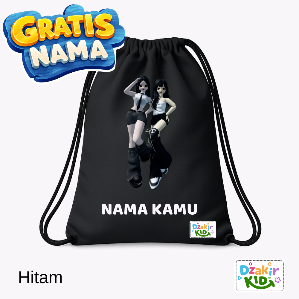 DZAKIR KIDS Tas Serut ROBLOX KARAKTER Girls duo Dress PUTIH Aneka Warna Anak Sekolah Karakter Lucu C