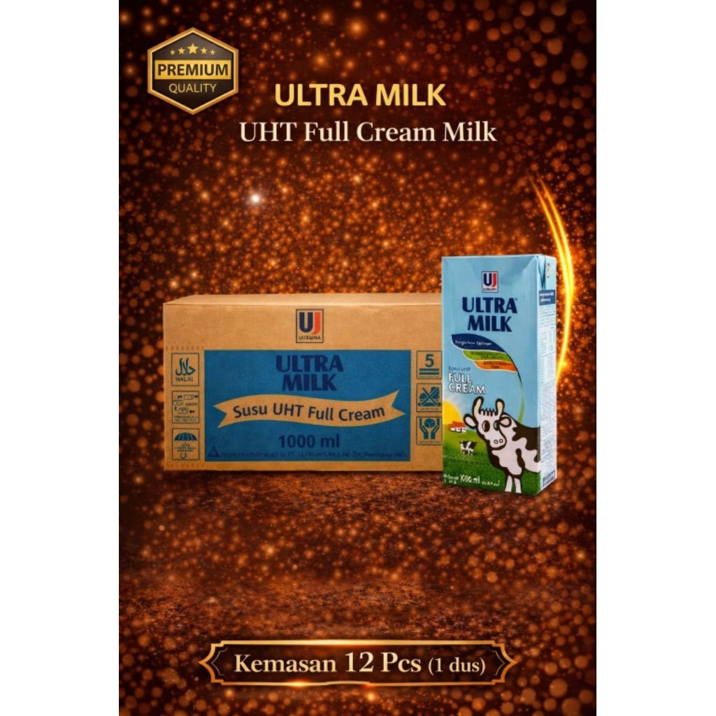 Susu UHT Ultra Milk Full Cream 1 Karton Isi 12 pcs x 1 Liter