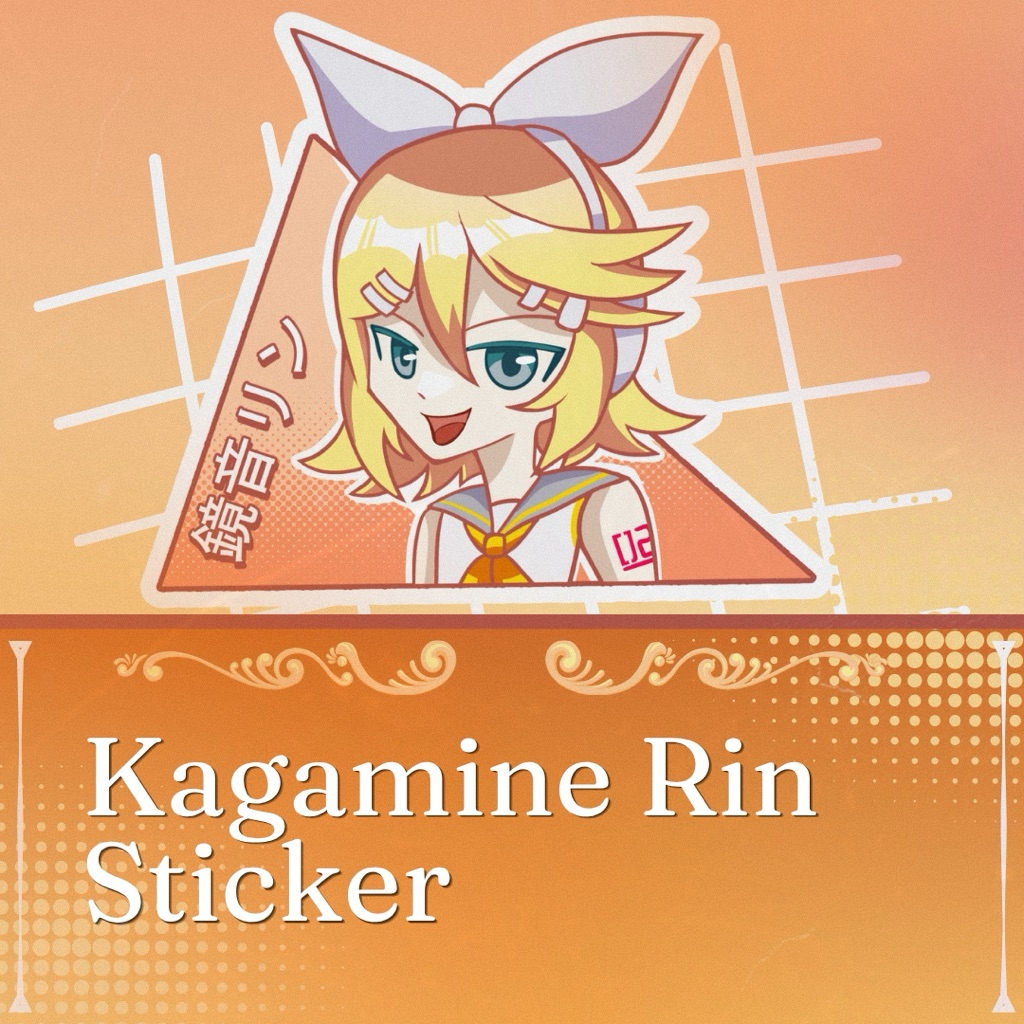 Fanmerch vinyl sticker vocaloid (kagamine rin)