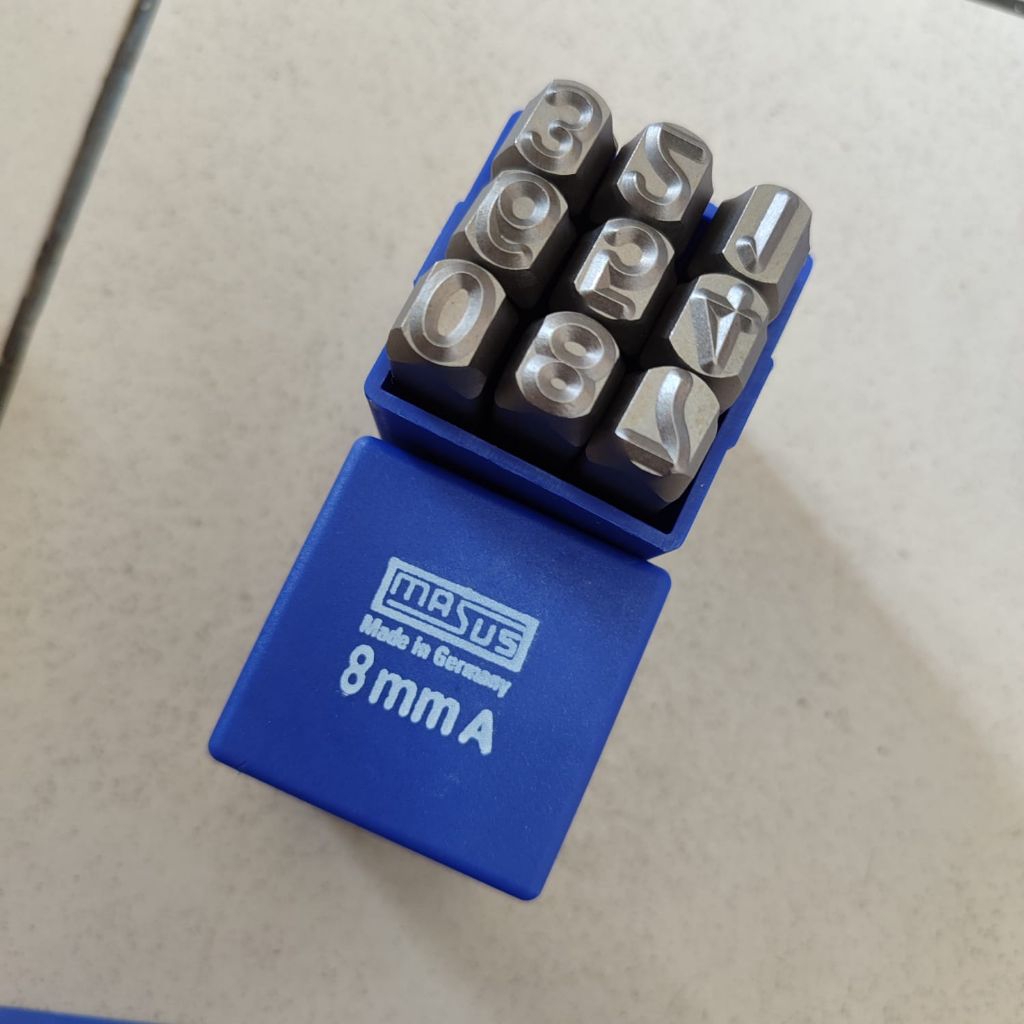 huruf ketok dan angka ketok 8mm stamp punch Masus Germany - varian huruf 8mm