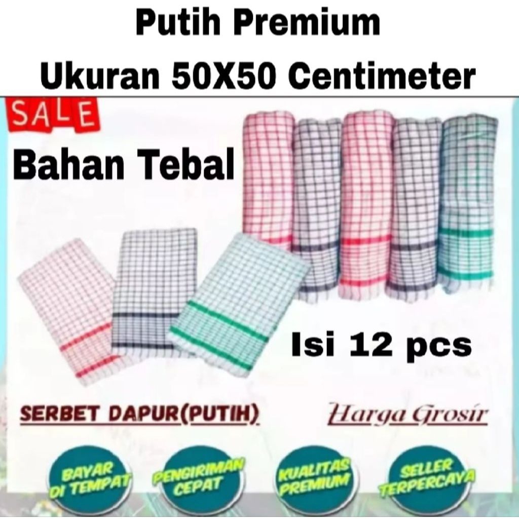 Kain Lap Dapur Serbaguna Motif Kotak Ukuran Besar
