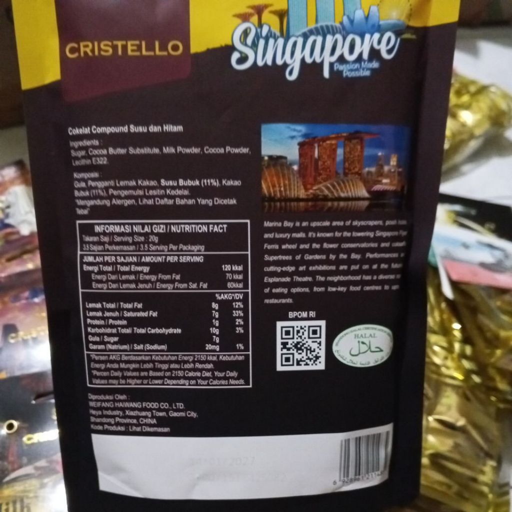 Langit_Rembulan Cristello Merlion Chocolate / Coklat Singapura