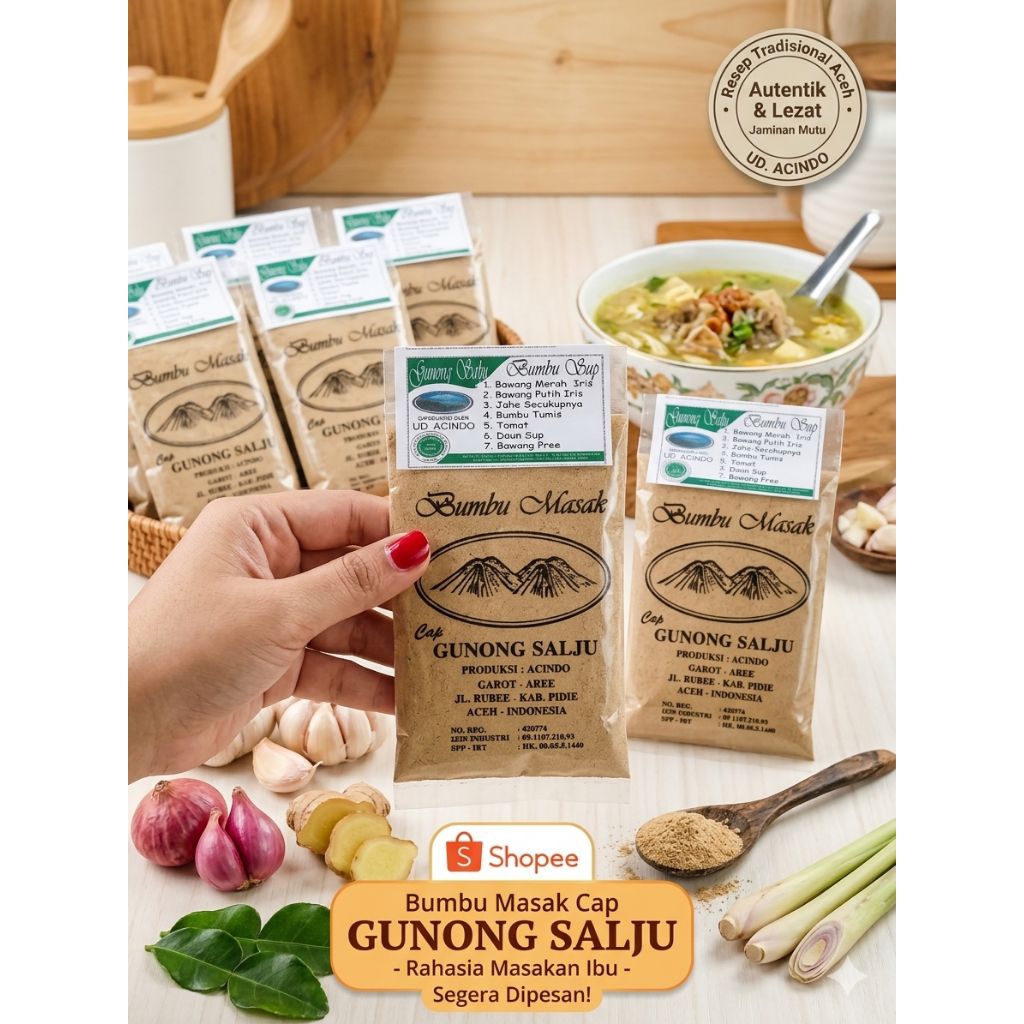 Bumbu Masak Sup Cap Gunong Salju Khas Aceh Asli – Praktis & Lezat Siap Pakai (untuk 1-1.5kg daging)