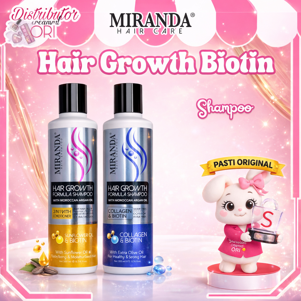 Miranda Hair Growth Biotin Shampoo 200 Ml | Collagen & Biotin | SUNFLOWER OIL & BIOTIN | Distributor