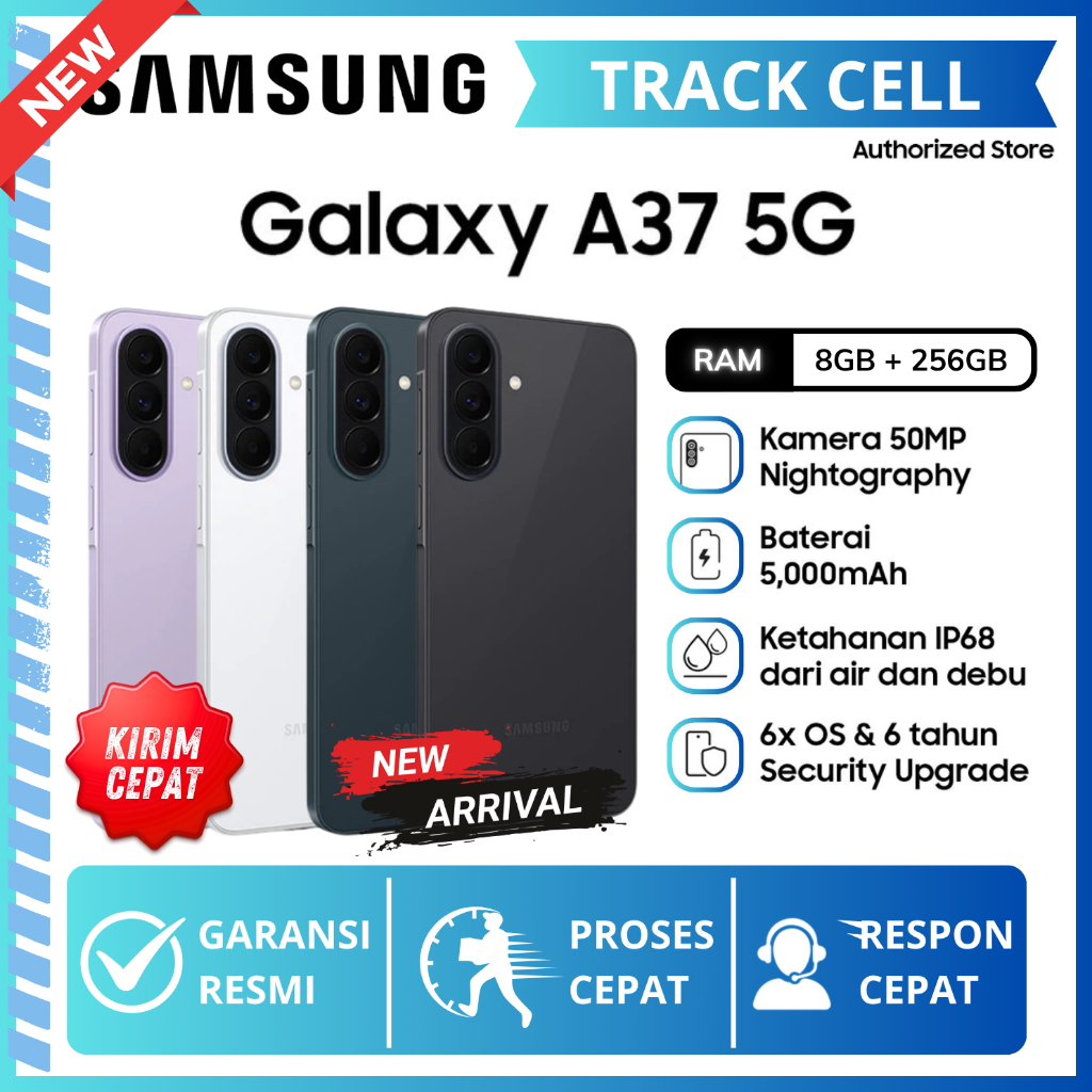 Samsung Galaxy A37 5G 8/128GB 8/256GB 6.7" IP68 HP Samsung Terbaru 2026 Garansi Resmi